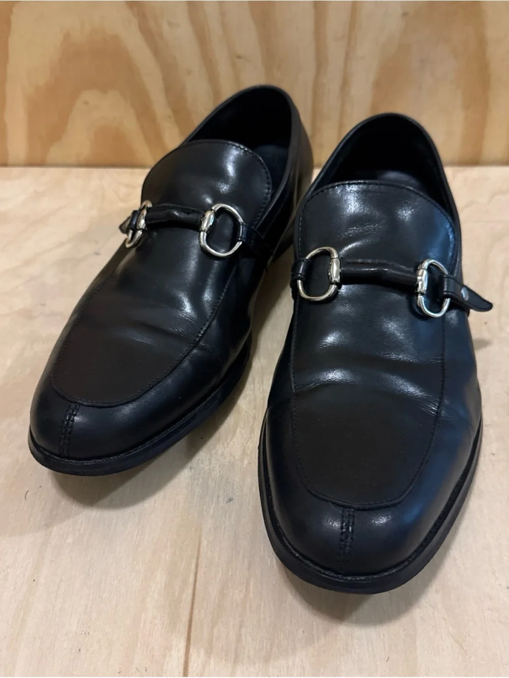 Gucci Horsebit Accent Black Leather Dress Loafers Men's Size 11 1/2